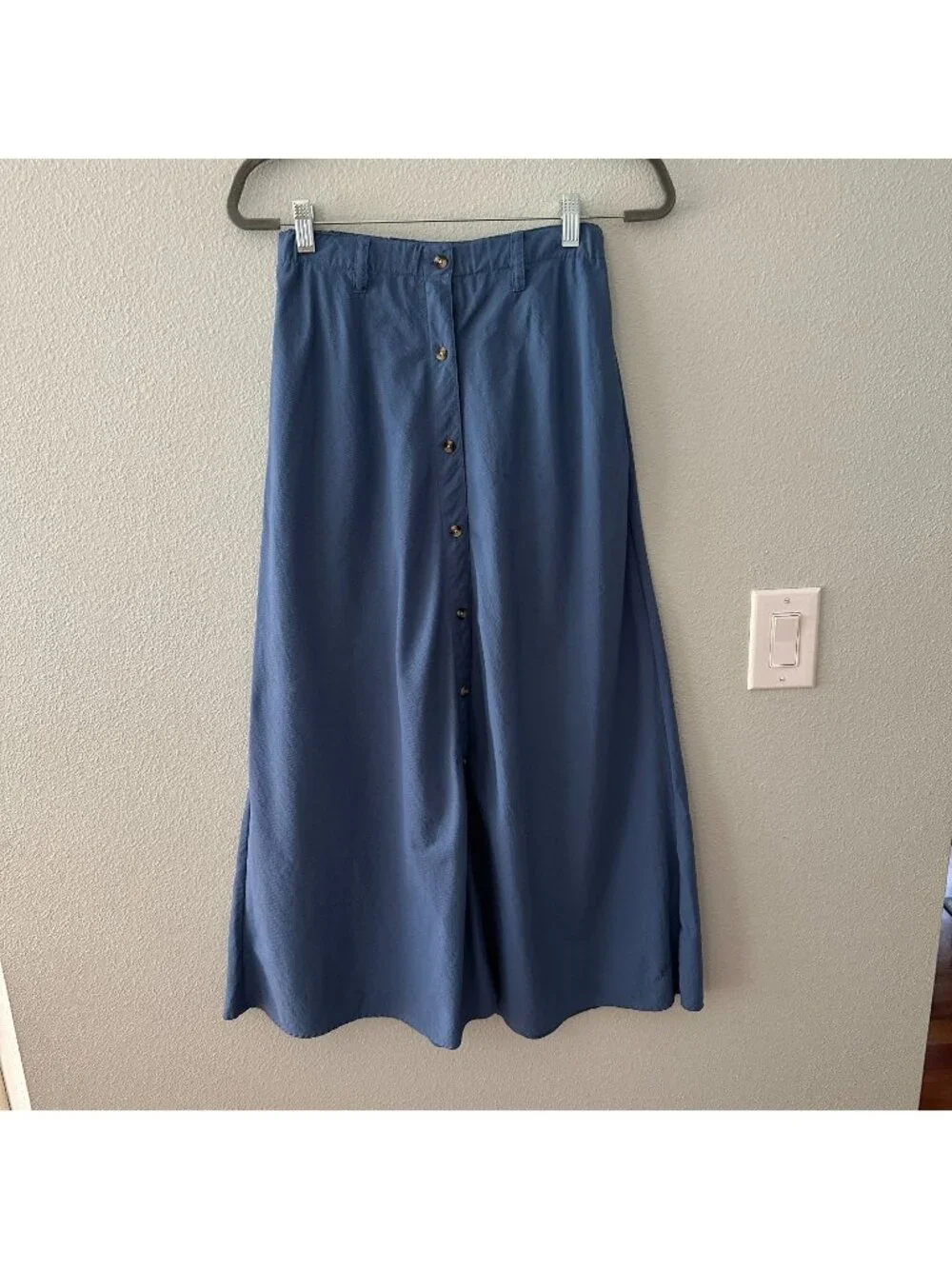Vintage REI Nylon Maxi Skirt Button Front Womens SMALL